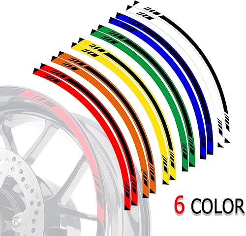 Miniatura 6 de MC MOTOPARTS Pegatinas de llanta exterior de 17 pulgadas S03B compatibles con YZF R125 MT125 MT07 MT10 MT25 FZ25 MT03 (rojo)