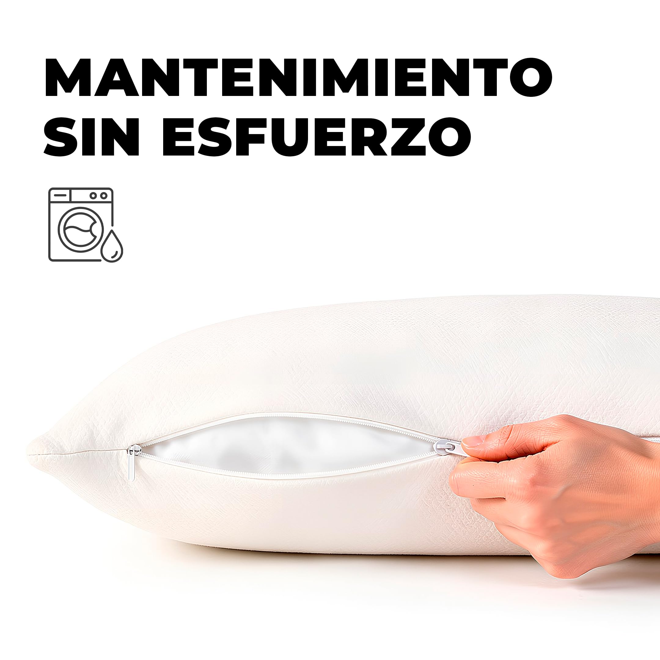 Relax Almohada Visco Vegetal 70 Cm Firmeza Suave Núcleo Aceites Naturales Tejido Bamboo Transpirable Antialérgica Cervical Eco Sostenible Adaptable Sueño Ergonómico Funda Lavable