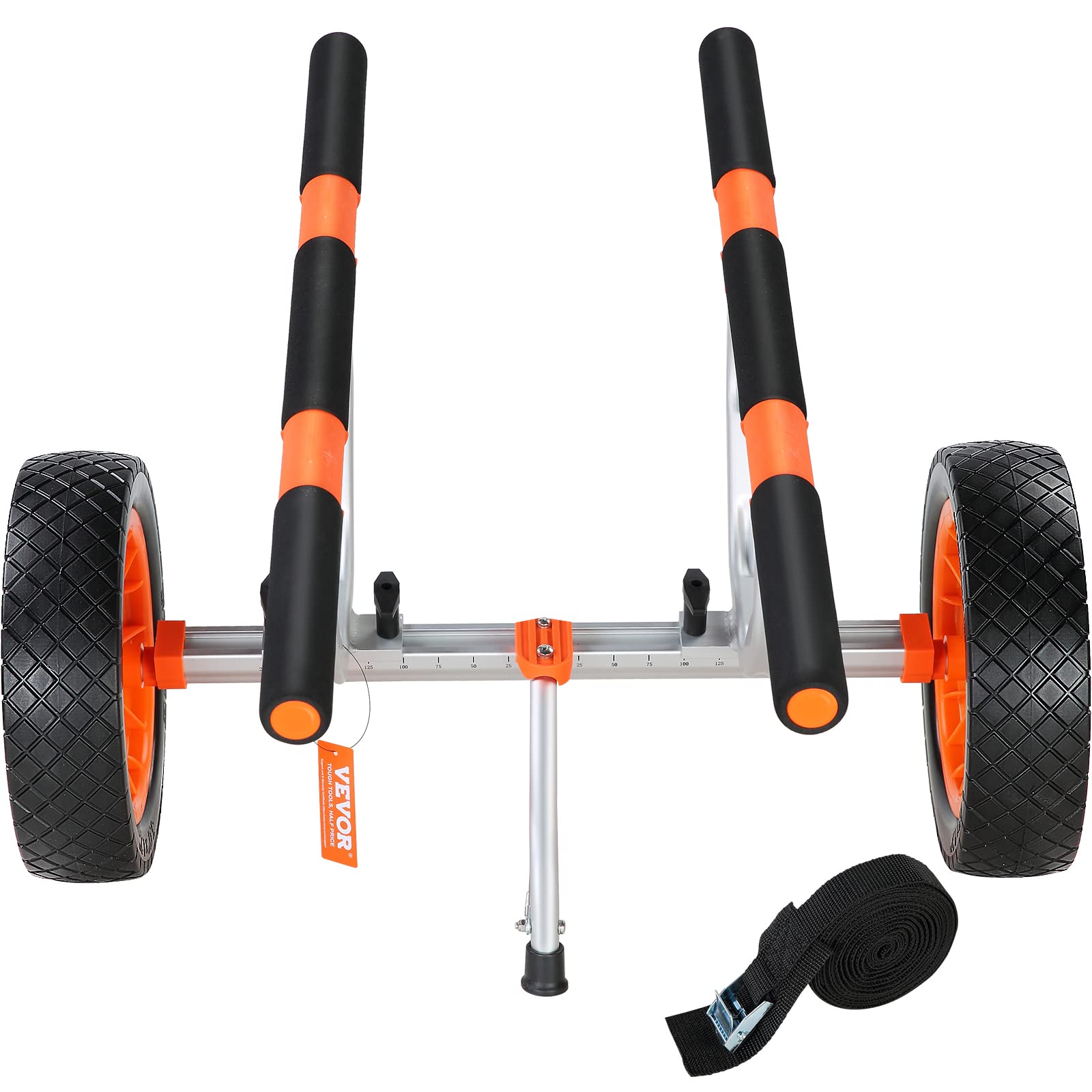 VEVOR Chariot de Kayak Chariot Transport Canoë Détachable avec Roues PleinesAjustable Pied de Support Antidérapant pour Kayaks Canoës Planches à Pagaie Tapis Flottants Bateaux