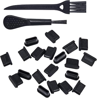 20 Pcs USB C Dust Plugs Cover for iPhone 17 Pro Max/Pro/16/15 Series, Samsung Galaxy S26 S25 S24, Type C Charging Port Plug Cover with 2 Cleaning Brush