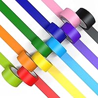Vista 1 de Cinta adhesiva de color, cinta de pintores de color para niños, 10 rollos de 1 pulgada de ancho x 12 yardas cada uno, cintas de papel coloridas