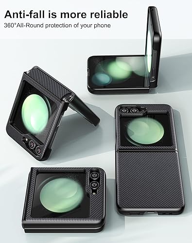 Miniatura 8 de Eastcoo Funda para Samsung Galaxy Z Flip 5 con protección de bisagra, ajuste delgado, ligero, a prueba de golpes, Galaxy Z Flip 5, color negro