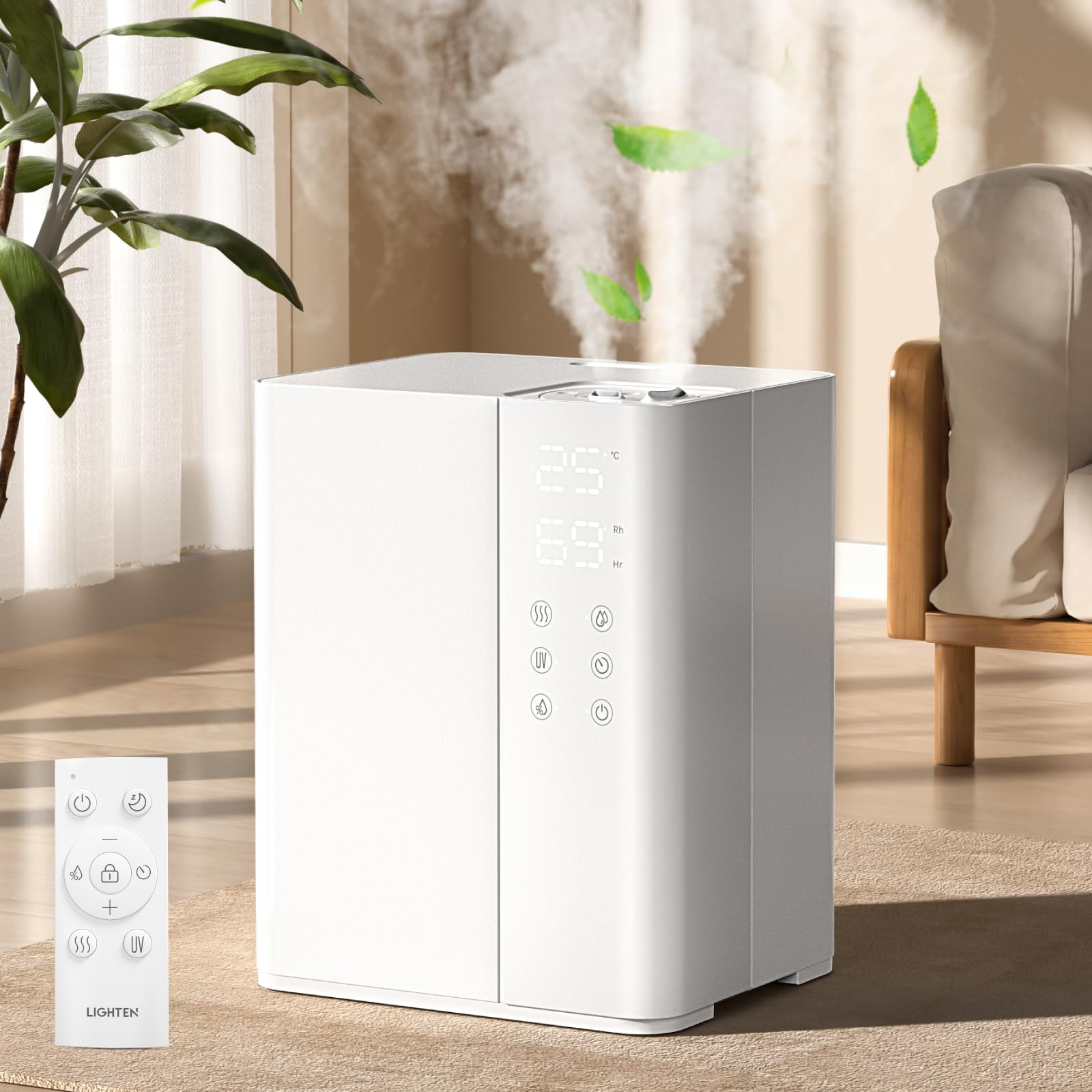 Amazon.co.jp: [禄越] 加湿器 ハイブリッド 大容量 6L 超音波 加熱式