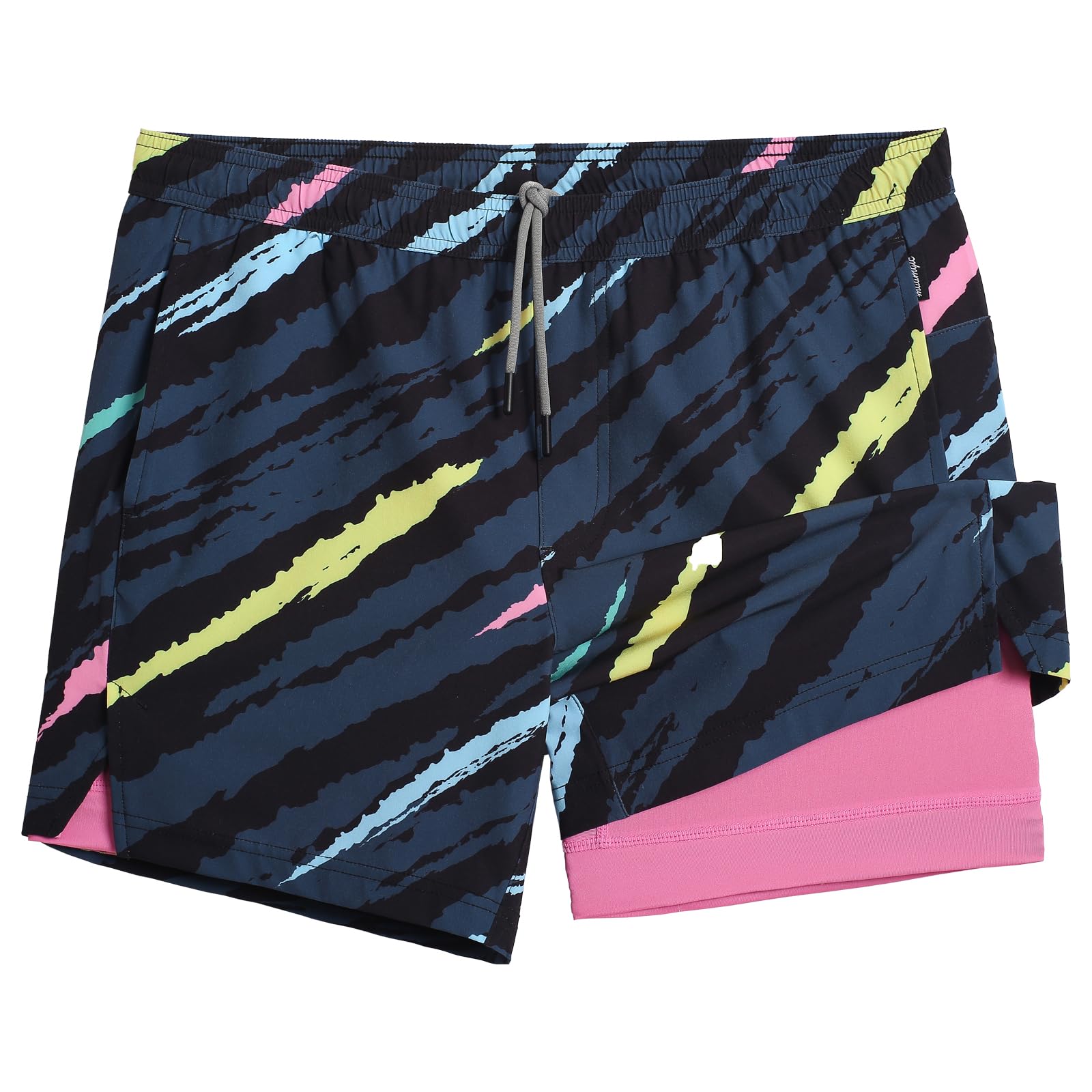 maamgic Mens 5" Gym Running Shorts for Men 2 in 1 Quick Dry Workout Athletic Shorts