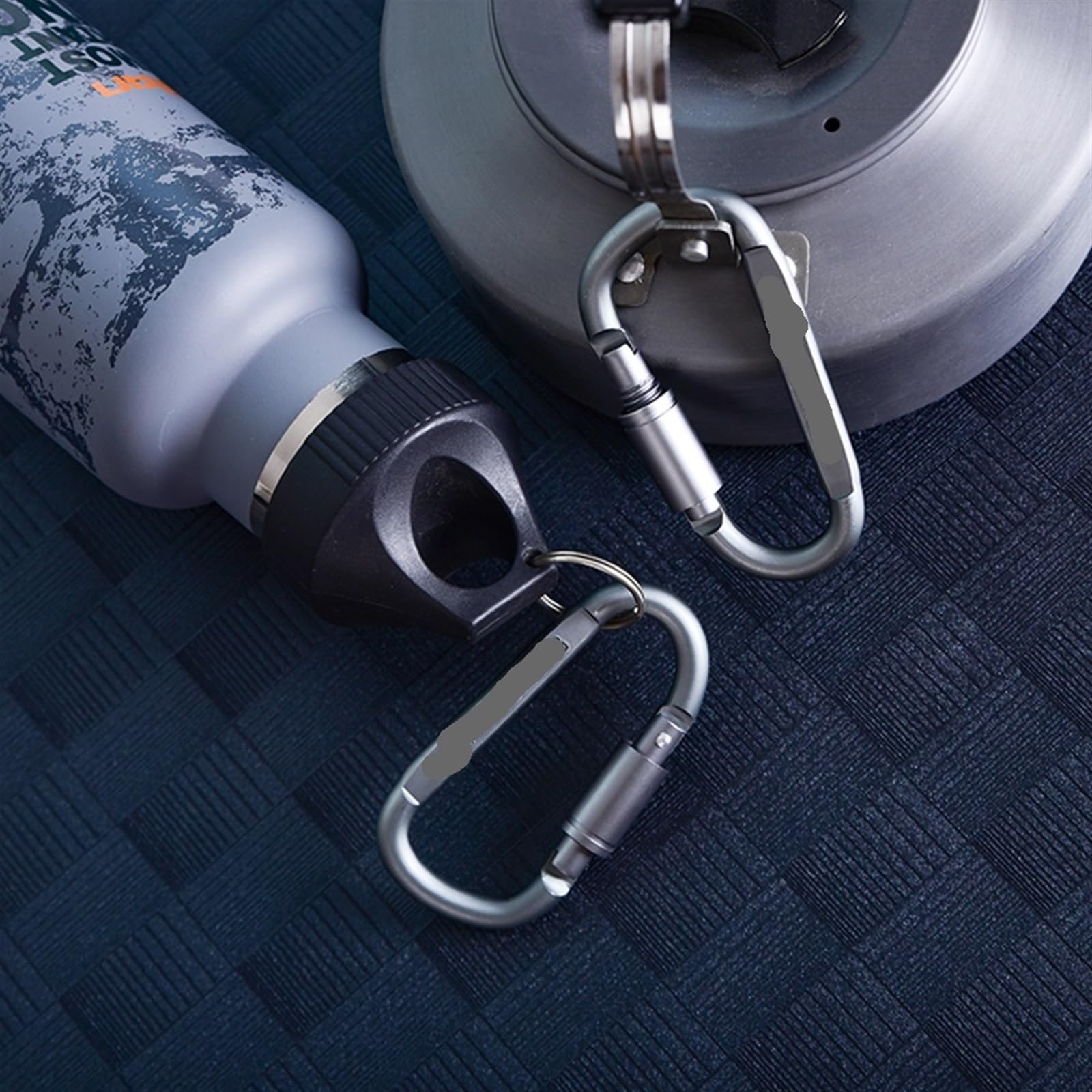 Moschettoni 2-20 pz Mini Moschettone Pinze in Lega di Alluminio D-Ring Fibbia A Molla Snap Clip Ganci Portachiavi Moschettone for Le Chiavi Strumenti di Arrampicata(Grey 2PCS-01)