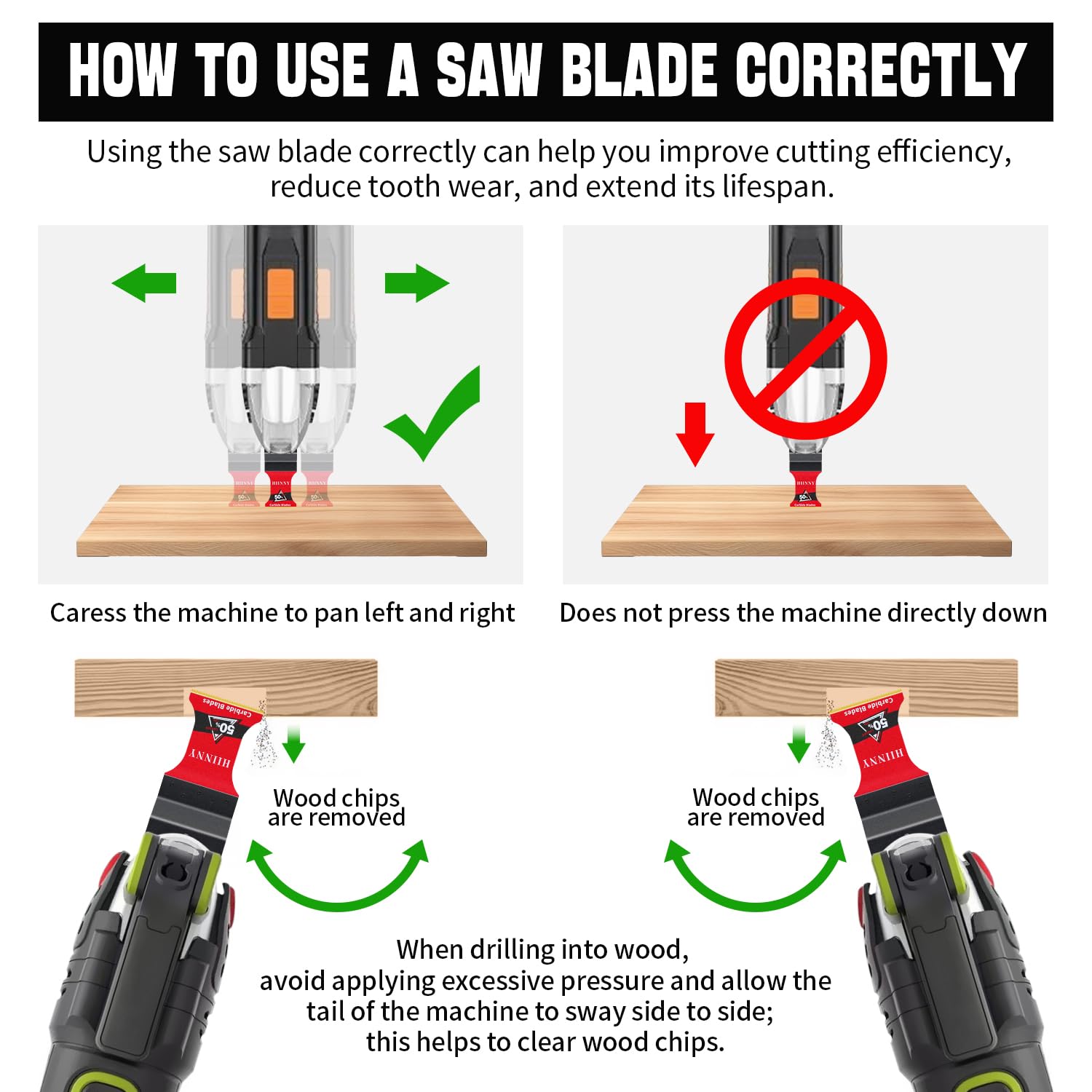 Carbide Oscillating Tool Blades - Heavy Duty & Durable -6 Carbide Oscillating Tool Blades - Heavy Duty & Durable -6