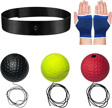 Boxing Reflex Ball boxballen games Boxing Ball Boxball Reflex Ball Headband Set - Improve Speed, Agility, and Punching Skills - Addictive Boxing Game for All Ages - Boxing Equipment for Home Workouts