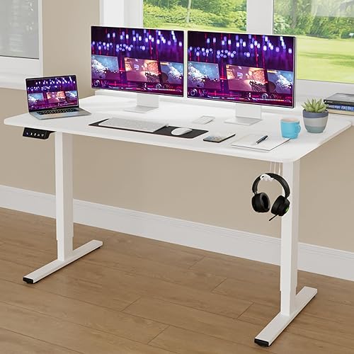 BLKMTY Escritorio eléctrico de pie de altura ajustable, escritorio de computadora de 24 x 47 pulgadas, escritorio de oficina en casa, escritorio