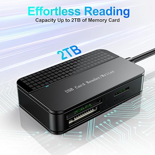 Miniatura 5 de Lector de tarjetas SD USB 3.0, lector de tarjetas de memoria FEMORO 4 en 1, lector de tarjetas TF Micro SD MS CF USB a adaptador de tarjetas SD