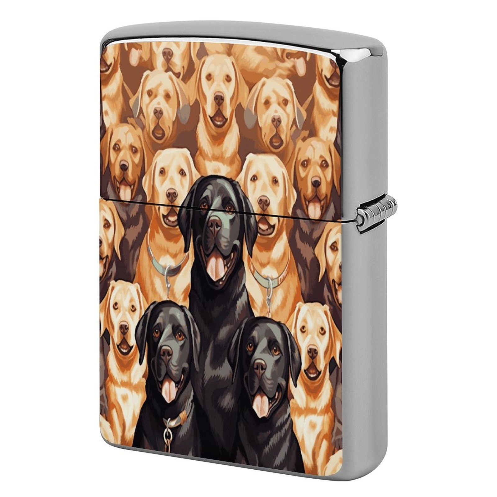Fekiloot Style Labrador Retriever Dogs Lighter Case Cover Metal Lighter Case
