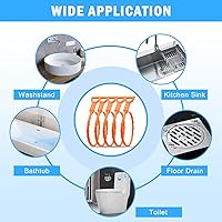 Vista 6 de Paquete de 6 herramientas de limpieza de obstrucciones de cabello en desagües, ONEHERE herramienta removedora de obstrucciones de cabello