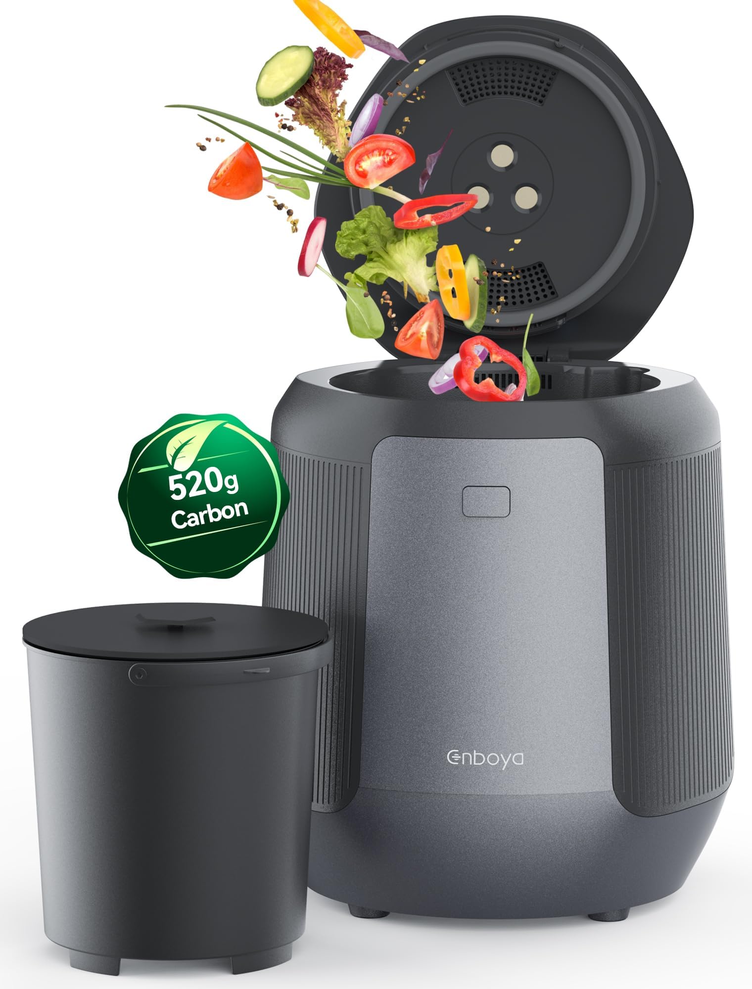 Enboya Electric Composter: 4.2L Large Capacity Odorless Quiet Composter Kitchen Counter Top Food Cycler Machine Electric Compost Bin Indoor Countertop Recycler Composting Trash Can Smart Mill Waste