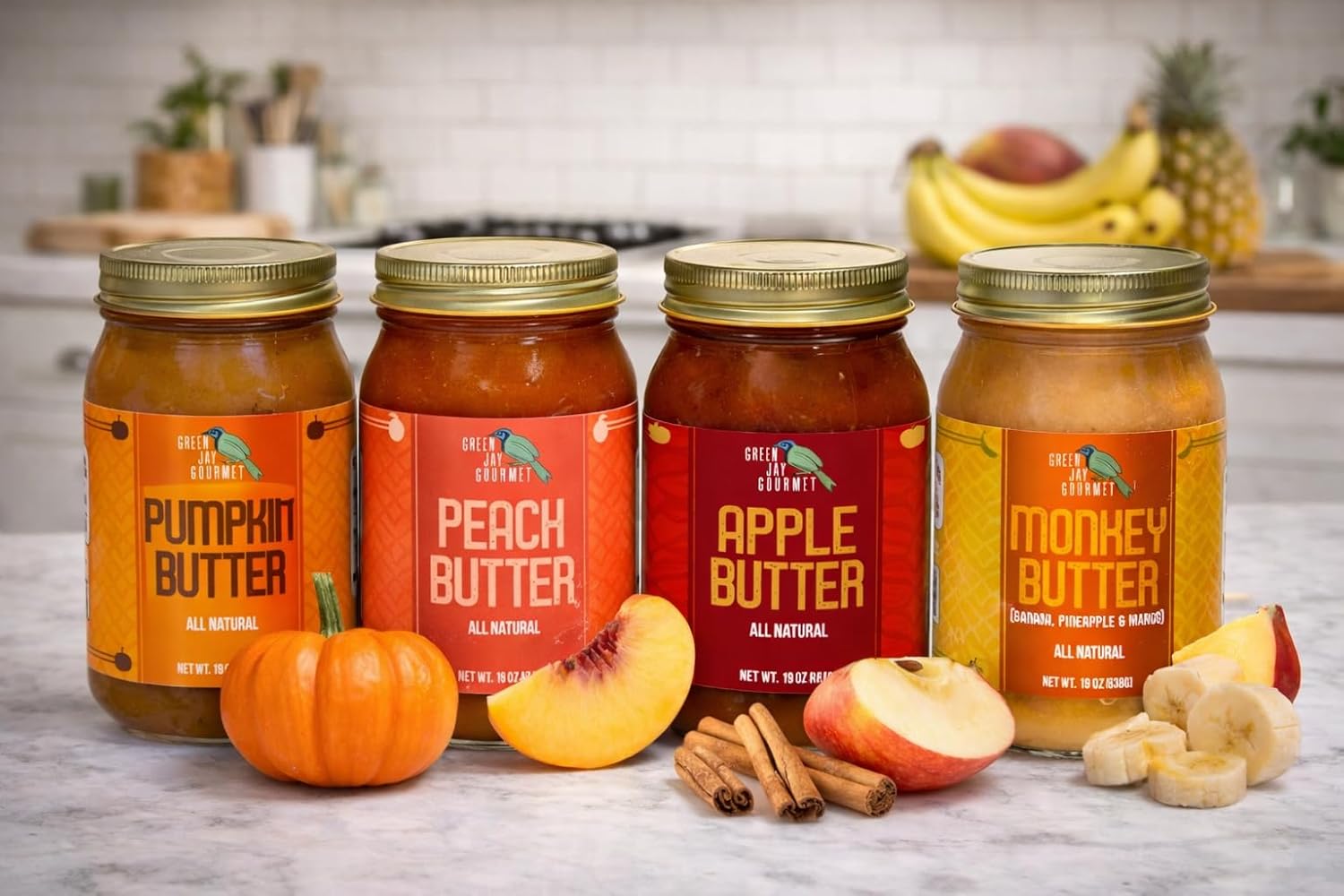 Green Jay Gourmet Pumpkin Butter 2 x 19 Ounces - All-Natural, Gluten-Free Fruit Spread - Pumpkin Spread with Pumpkins & Spices - Gourmet Fruit Butter - No Corn Syrup, Preservatives or Trans-Fats