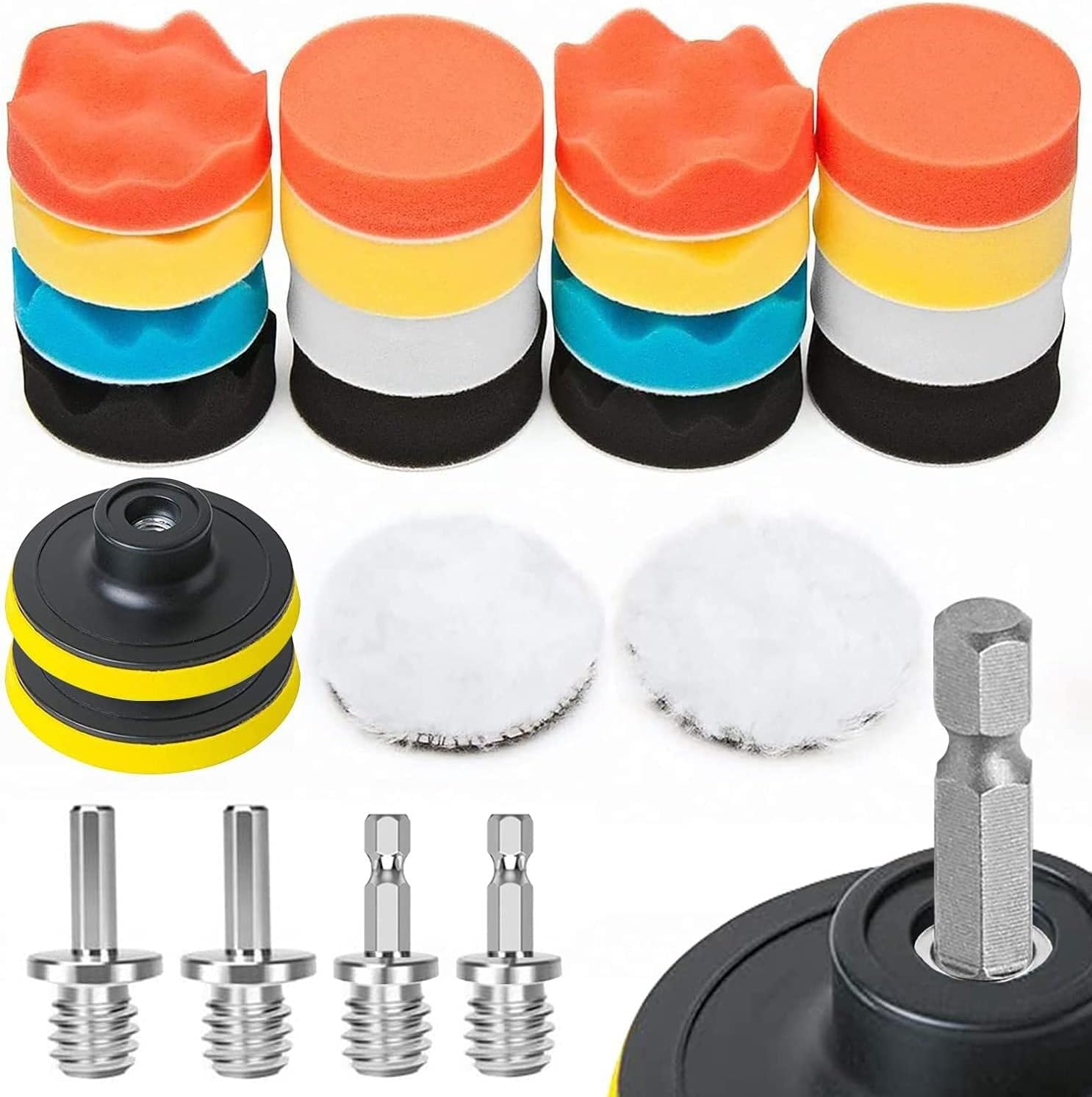 Polisher 80mm 24 Points with Hexagonal Shaft Electric Drill for