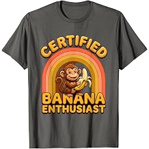 Certified Banana Enthusiast Funny Monkey Design T-Shirt