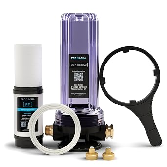 PRO+AQUA 2-Stage Regeneration/Filtration Kit for Portable Water Softeners - Removes Chlorine, Bad Taste, Odors, Sediment, Bacteria - Universal Fit, Protects System, 5 Micron WS-P-REG-KIT
