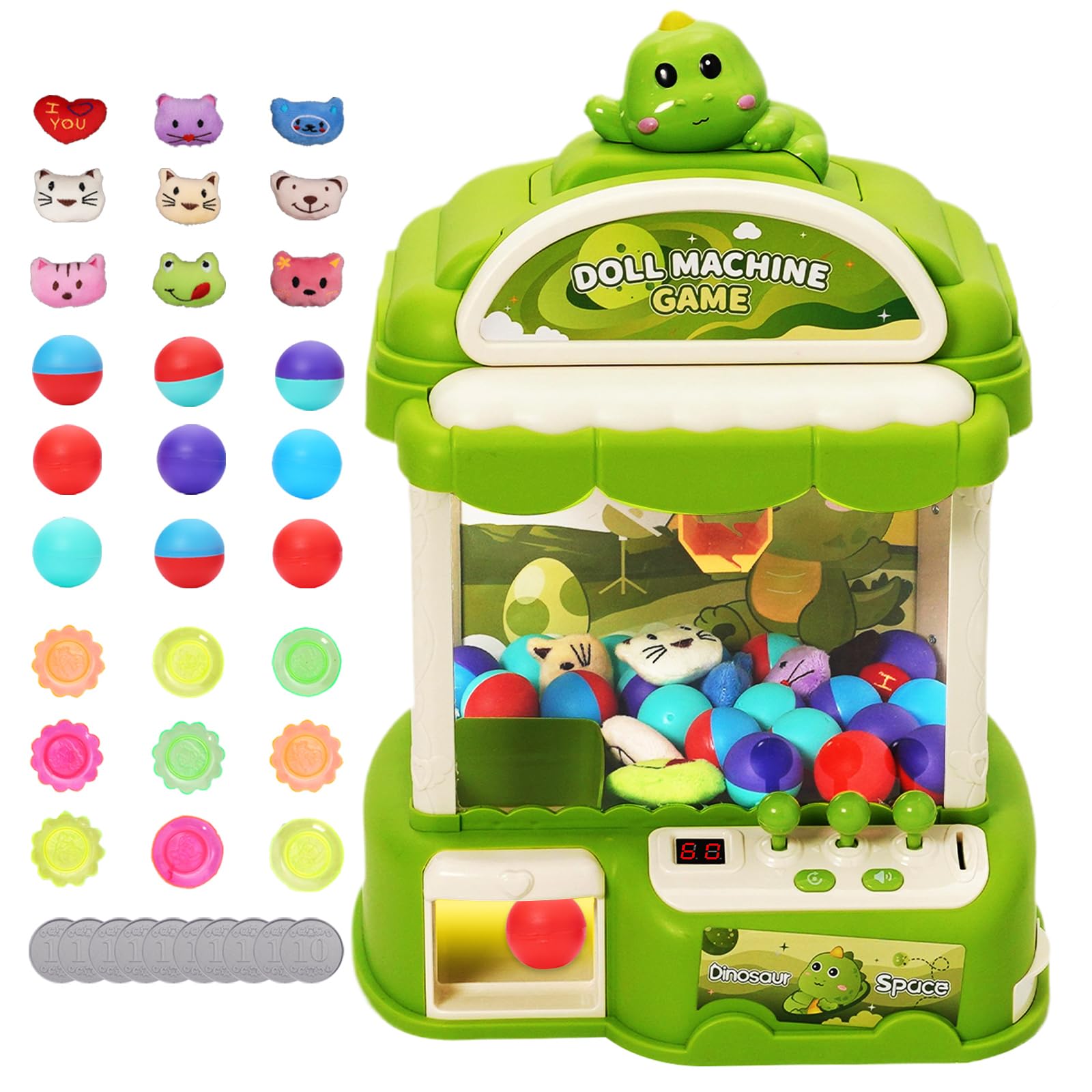 Mini Máquina De Garra Con Monedas – Juego De Arcade Para Niños – 24x20x36 Cm – Con Luces Y Música – Regalo De Cumpleaños Y Fiestas – 3 A 8 Años