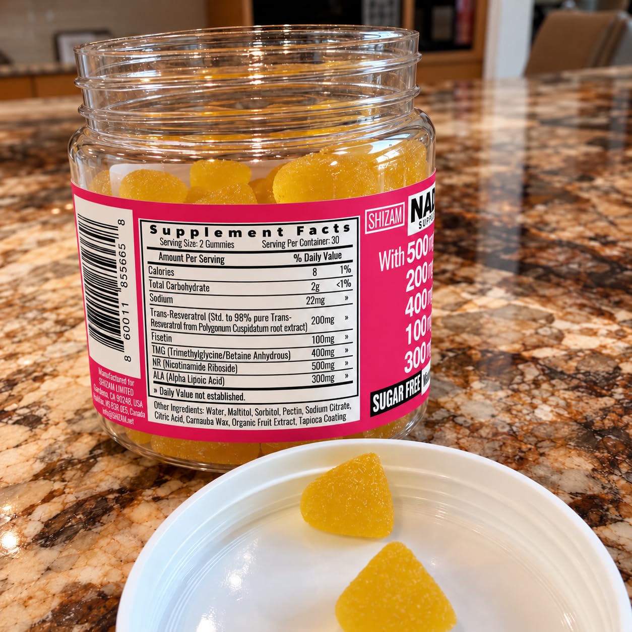 1500mg NAD+ Sugar Free Gummies | NAD + Plus NR TMG ALA Trans-Resveratrol Fisetin Supplements | Nicotinamide Riboside Trimethylglycine Alpha Lipoic Acid Betaine Pills Capsules Tincture Supplement Alt — Amazon image 7