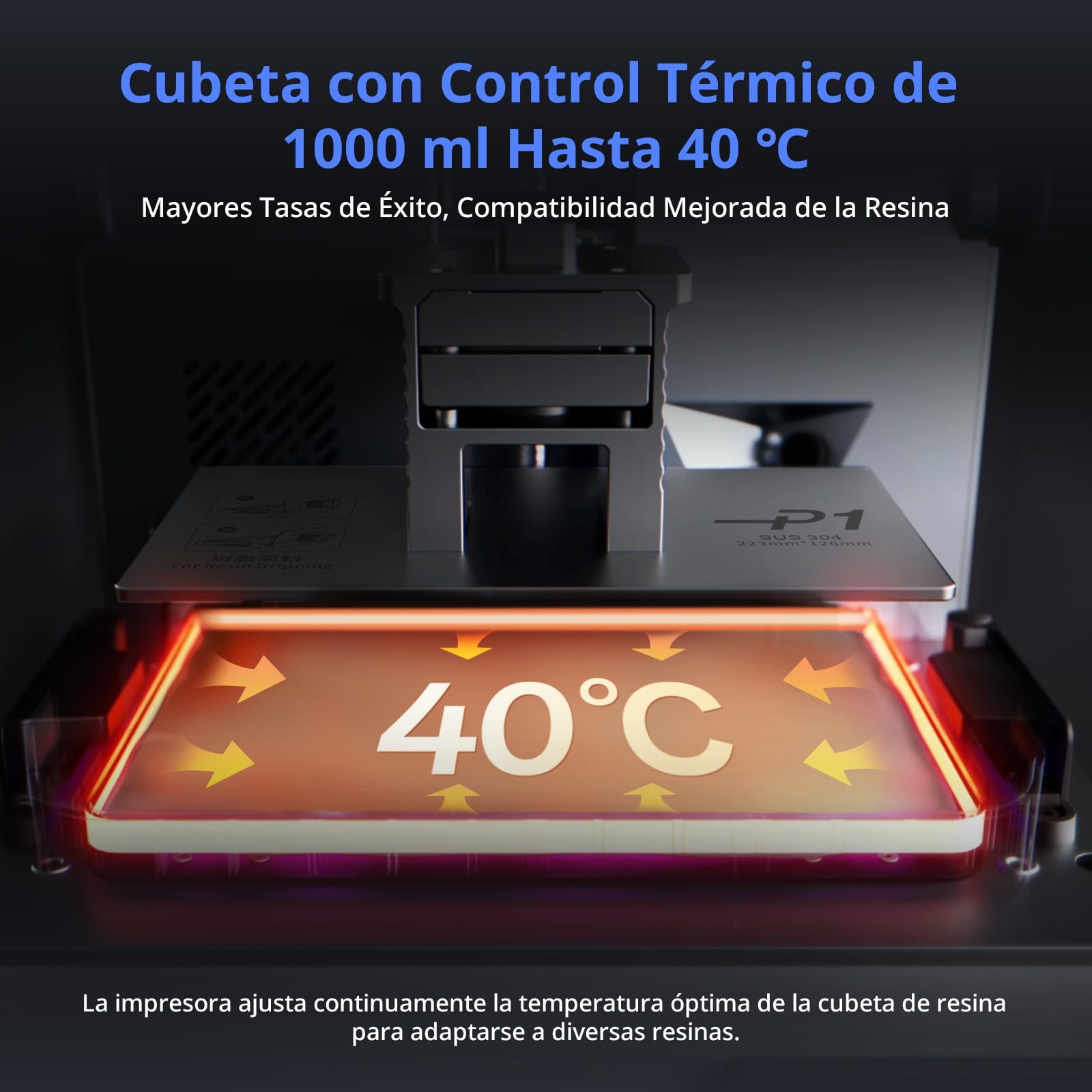 Paquete ANYCUBIC Photon P1 Impresora 3D Resin 14K con Placa de Construcción de Acero Rectificado con Precisión y ANYCUBIC Resina de Impresora 3D, Resina Estándar 4kg Gris
