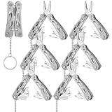 Lasnten 6 Pack Small Multitool Pliers Gift for Men Stainless Steel Multitool Mini Pliers Foldable Knife&comma; Bottle Opener&comma; Screwdriver Apply to Survival&comma; Camping&comma; Hunting Dad Gifts for Father&apos;s Day