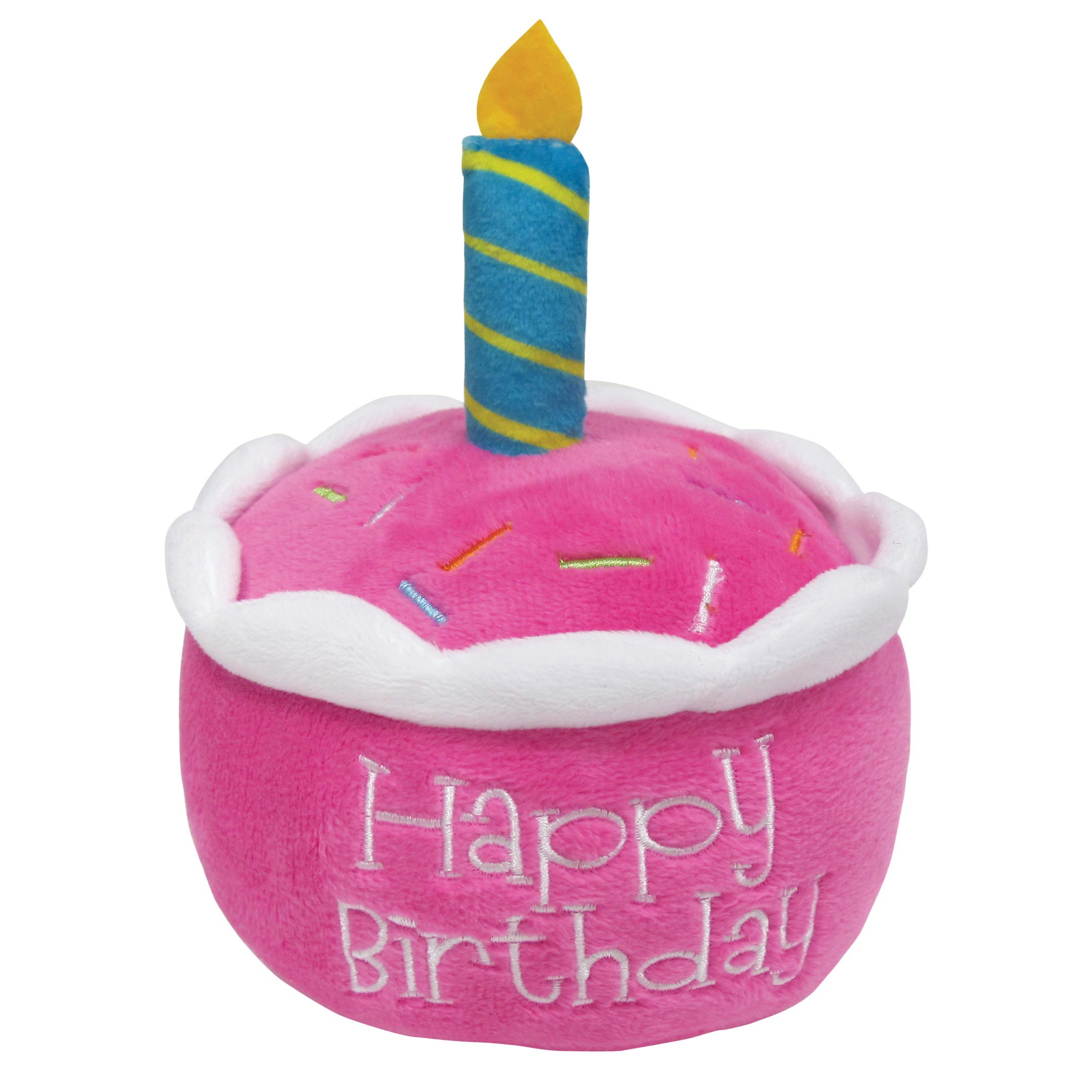 87310 Birthday Cake Plush Toy for Dogs, Pink, 6"