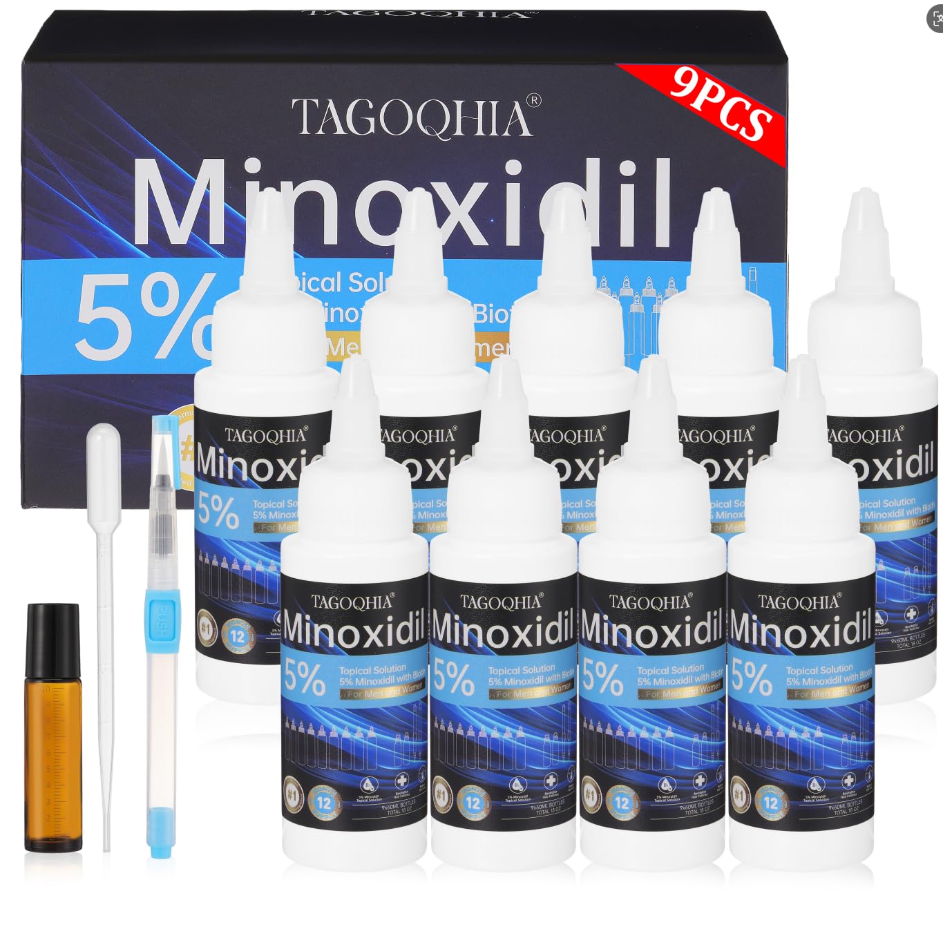 5 Minoxidil for Men Hair Regrowth Solution Comes with a roller and parting brush for easy application Extra