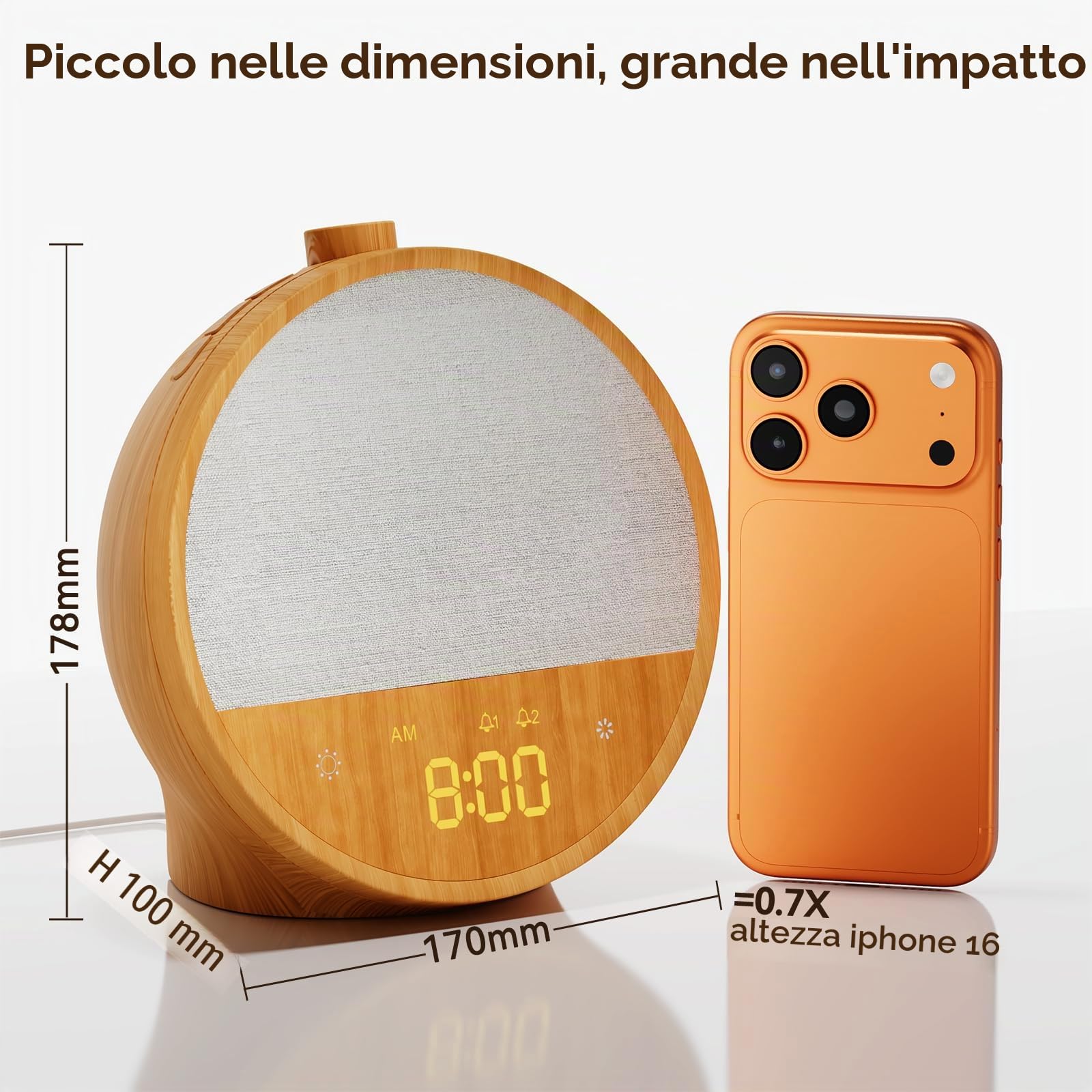 blonbar Sveglia con simulazione dell'alba, lampada da tavolo con luce RGB