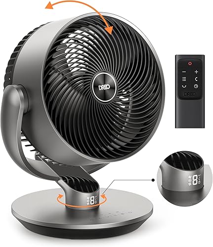 Dreo Ventiladores inteligentes para dormitorio, 16 pulgadas, ventilador silencioso de sala de CC de 25 dB con control remoto, ventilador oscilante