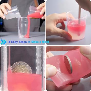 BBDINO Silicone Mold Making Kit 20A, Translucent Liquid Silicone for Mould Making 1:1 by Volume, Ideal for Casting Resin, Soap, Plaster, Wax Silicone Molds N.W. 2000g