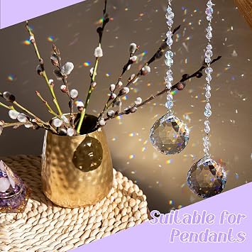 20pack Crystal Suncatcher,Clear Ball Prism,20mm