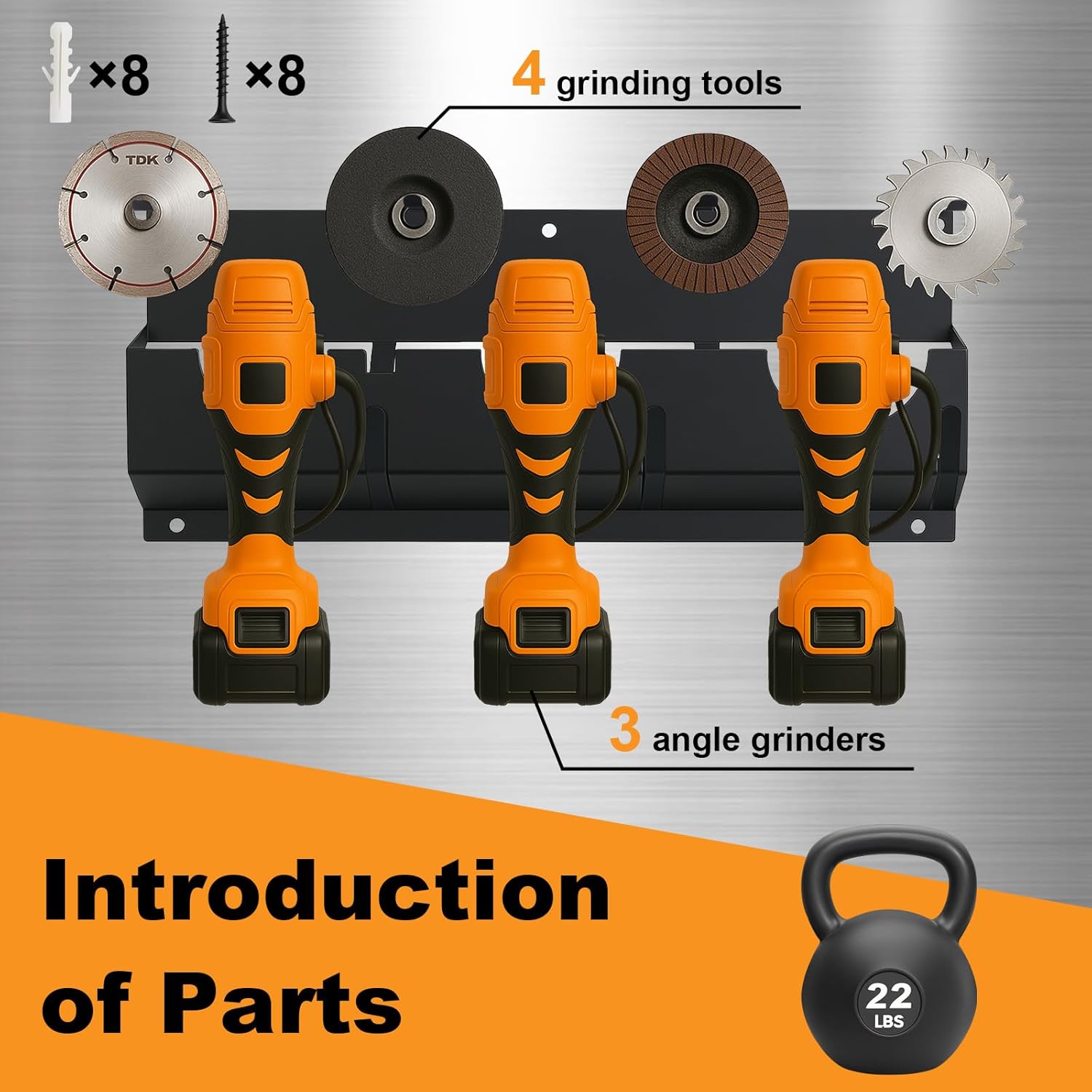 Angle Grinder Holder Wall Mount,Tool Storage Rack for Angle Grinders, Cutters, Polishers, Grinder Stand Compatible with Milwaukee, DeWalt