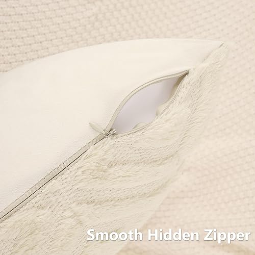 Miniatura 3 de Pallene Juego de 2 fundas de almohada beige de 16 x 16 pulgadas, fundas decorativas de piel sintética suave para sofá, cama, sala de estar, fundas