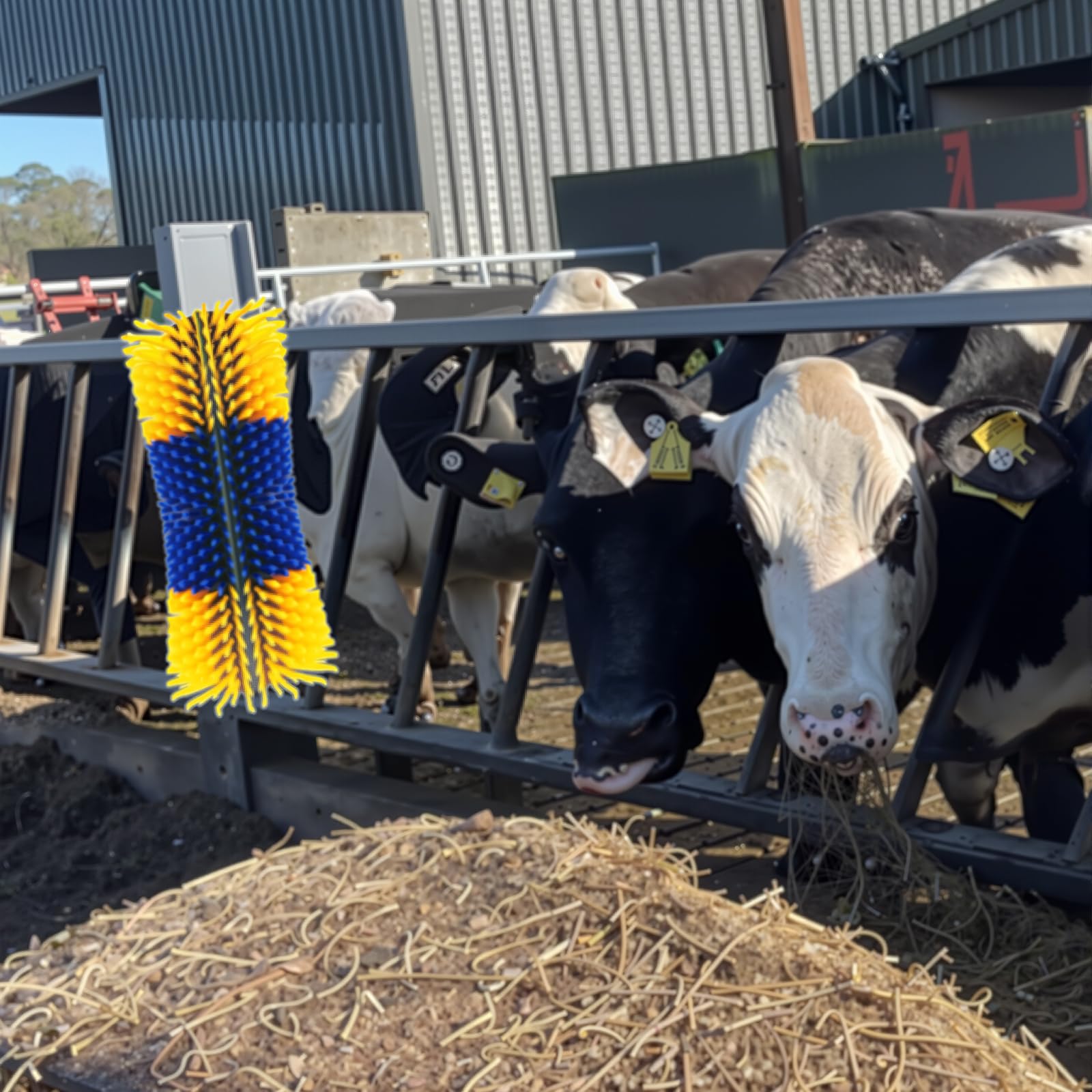 Lot de 2 brosses à gratter pour cheval, vache, cheval, demi-cercle, brosse de toilettage complet avec vis, pour chèvres, bovins, vaches, moutons, chevaux, porcs et autres animaux de ferme pour gratter