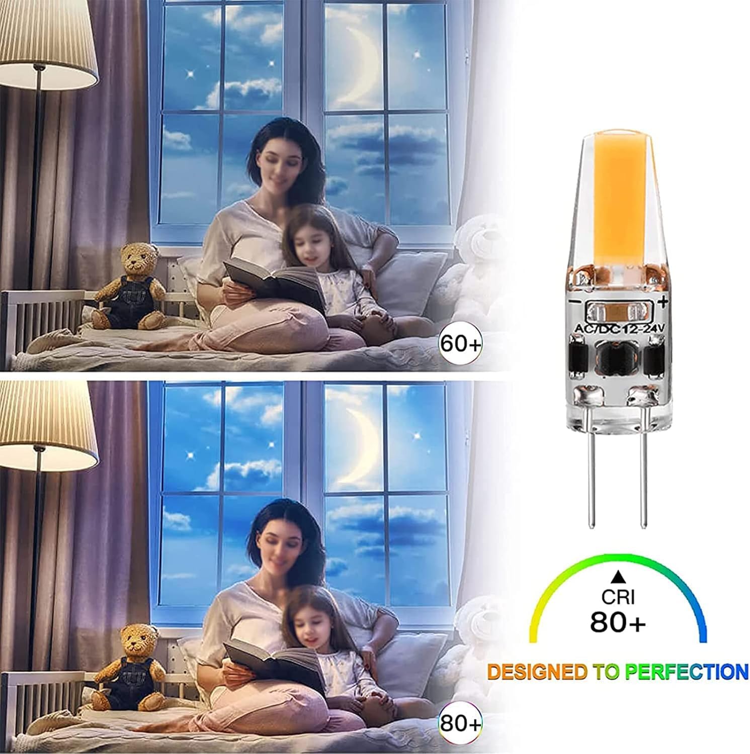 Żarówki LED G4, 3 W, odpowiednik halogenu 30 W, możliwość ściemniania, 300 lm, AC/DC 12 V-24 V, ciepła biel 3000 K, szeroki kąt 360°, oszczędność energii, 8 sztuk