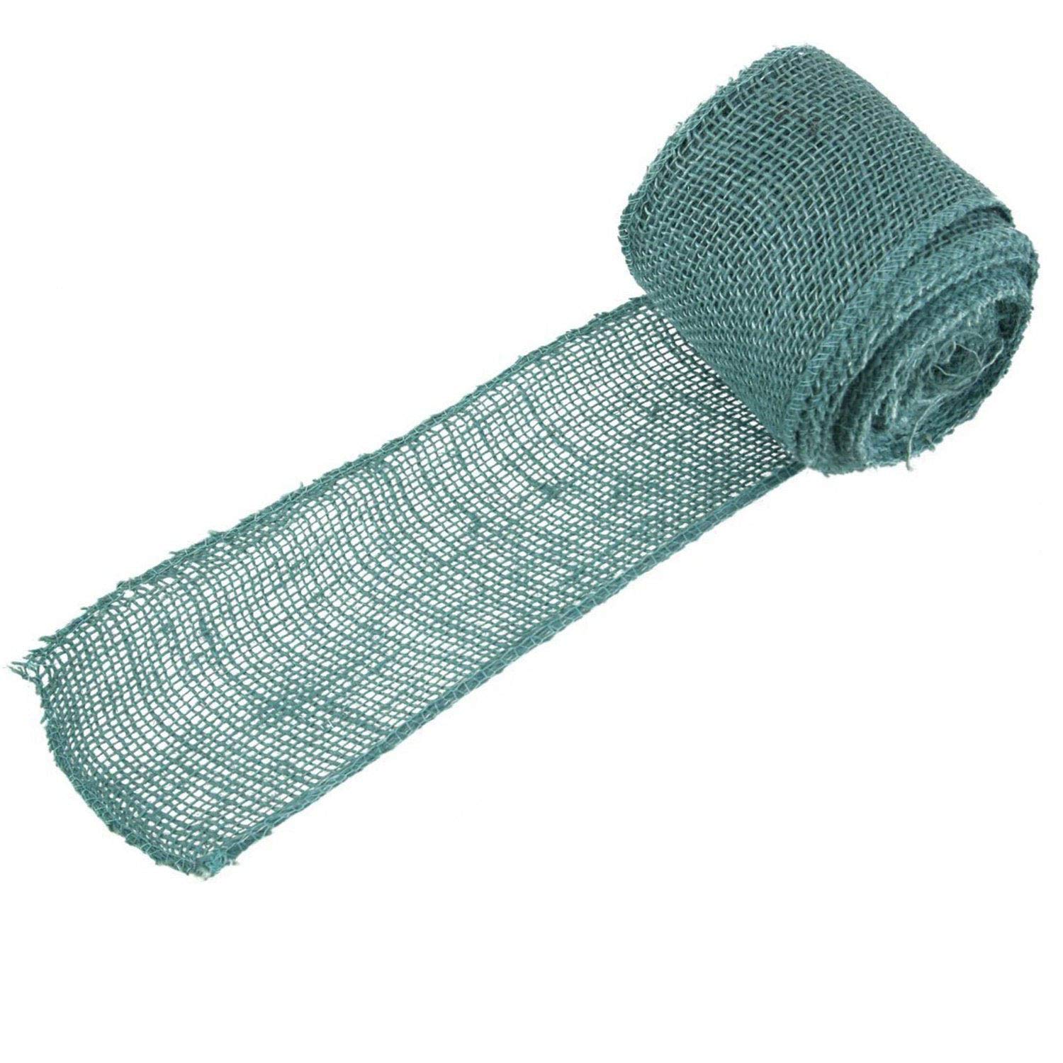 Ruban de jute bleu 7,6 cm pour emballage cadeau rustique et nœuds