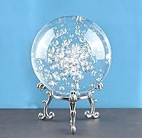 Vista 3 de ChezMax Bola de cristal de burbujas de 2 pulgadas (1.969 in) con pisapapeles preciosa bola de vidrio para bola decorativa Lensball fotografía, mirar