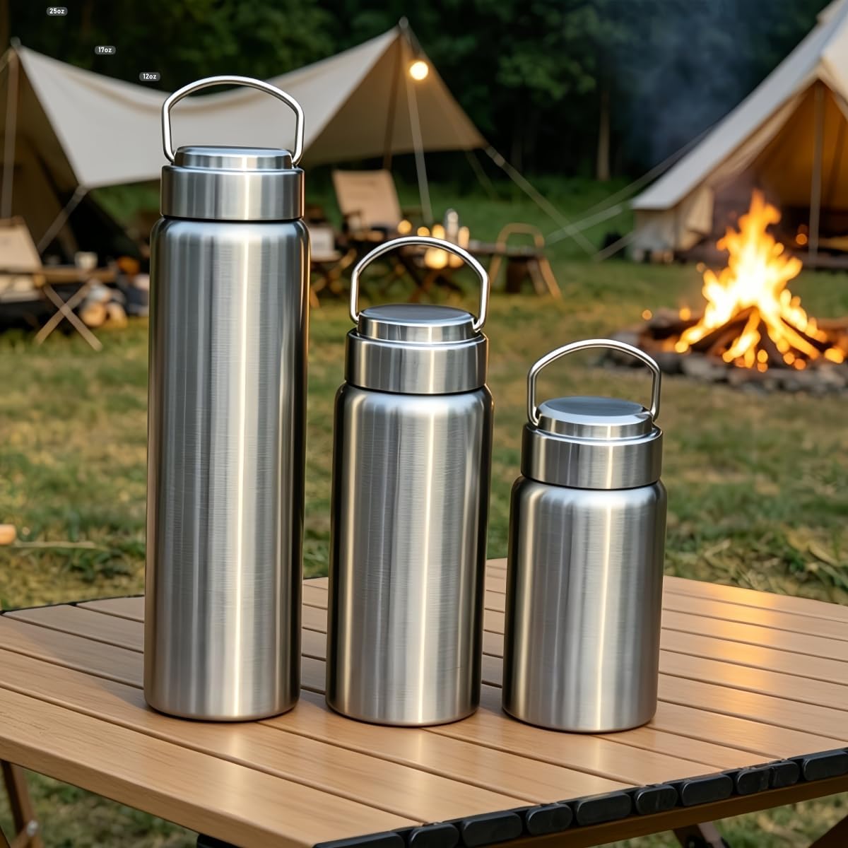 CDJ 16oz Vacuum Insulated Stainless Steel Water Bottle with Handle