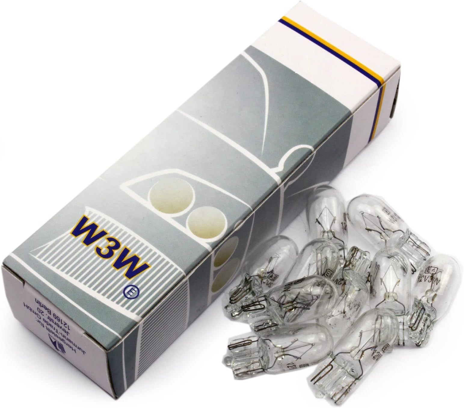 2 stuks Super White W5W T10 12V 5W W2.1x9.5d auto gloeilampen glassokkellampen gloeilampen soffitte autolampen - Hallenwerk