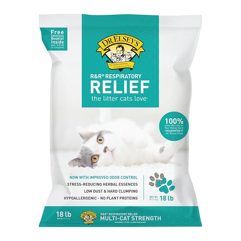Areia para Gatos Aglomerante de Argila com Baixa Poeira Dr. Elsey's 8,17 kg