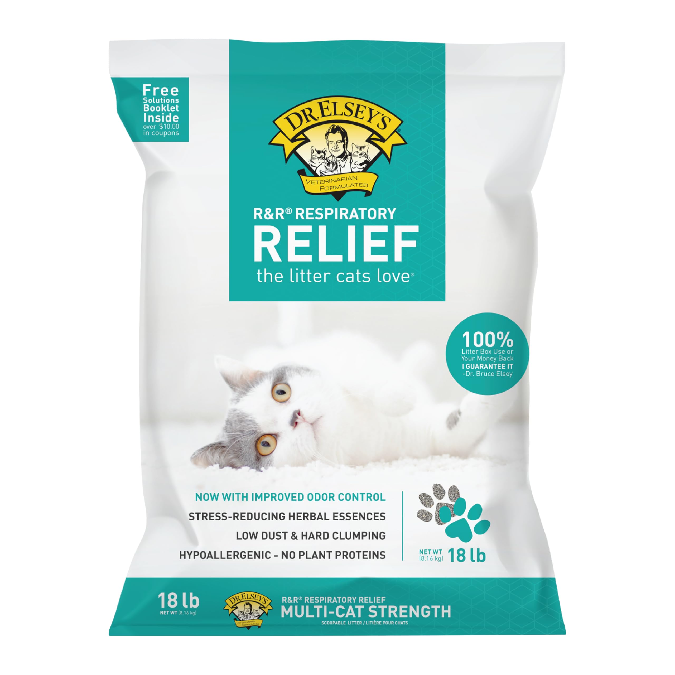 R&R Stress-Reducing Clumping Clay Cat Litter 18 lb. Bag