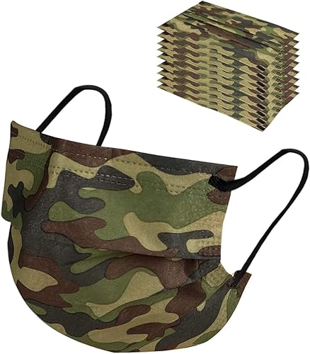 Máscara Facial, Mascarillas Desechables para Adultos de 3 Capas, Protección Contra el Polvo (Paquete de 50)