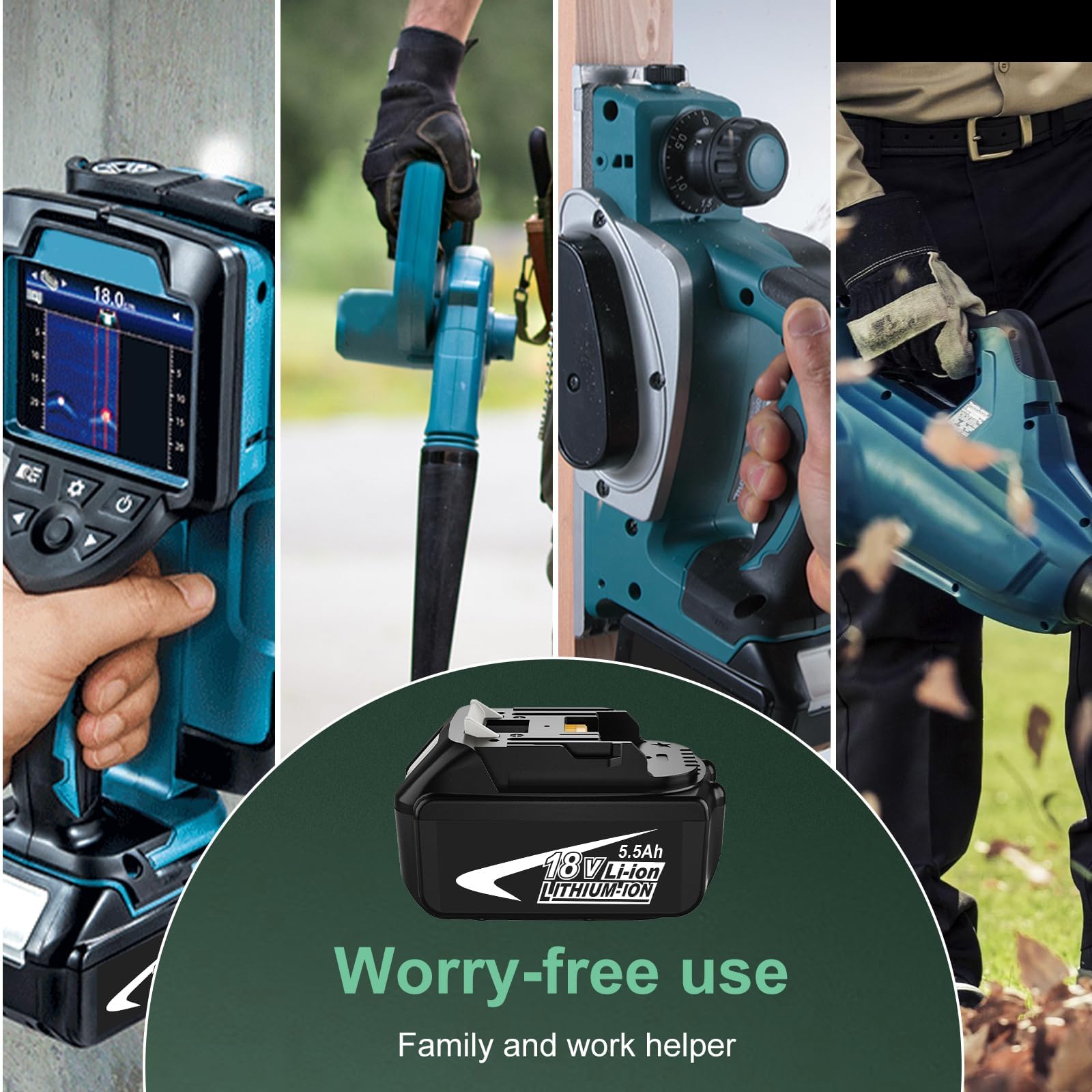 BL1855 - Batería de repuesto para Makita (18 V, 5,5 Ah, BL1850B, BL1850, BL1840B, BL1860B)