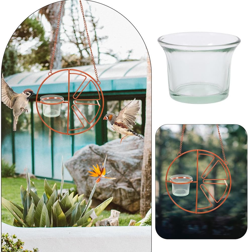 Abaodam 2Pcs Glass Replacement Feeder Cups for Hummingbird Wild Bird Feeders Durable Outdoor Accessories for Garden Balcony Weather Resistant Easy to Clean