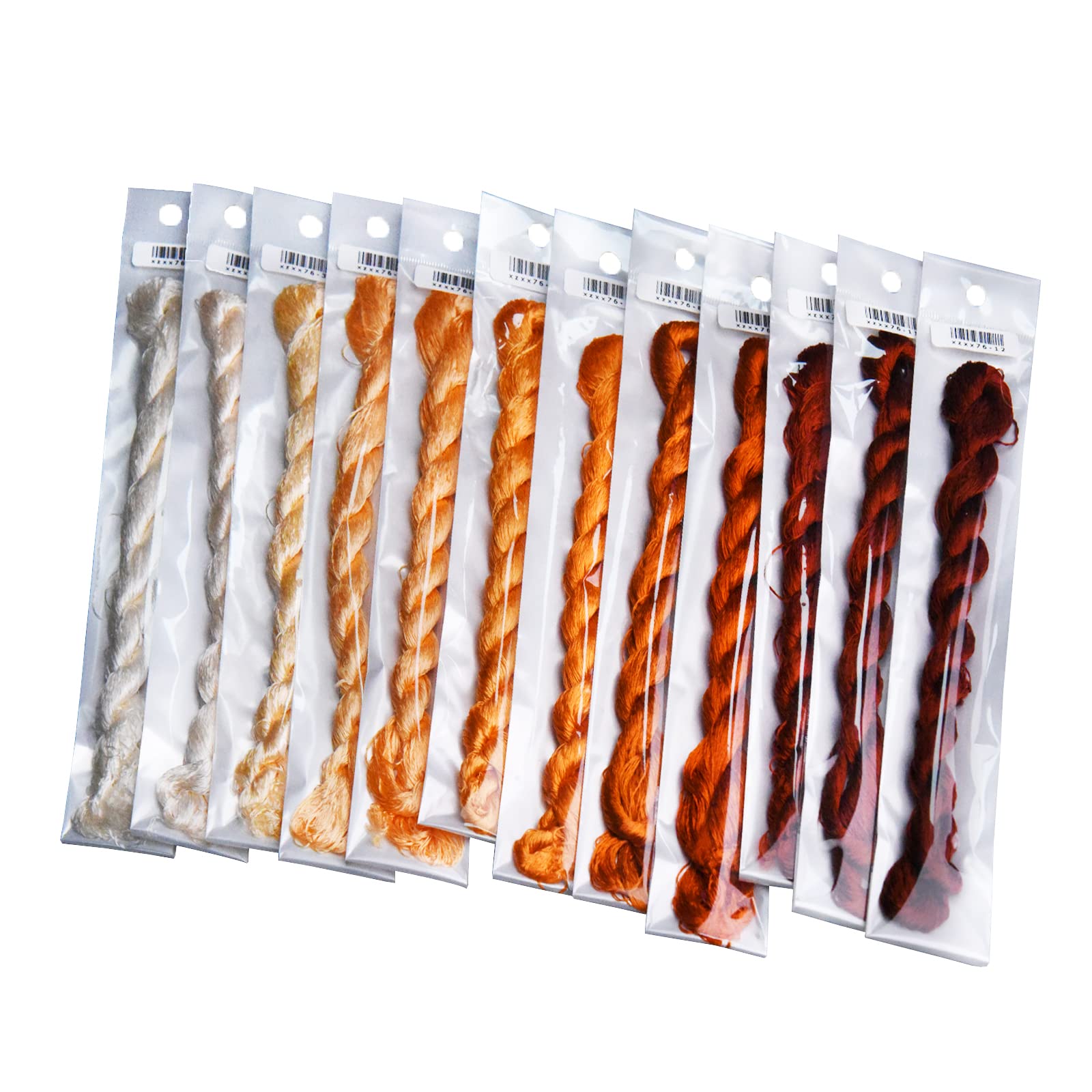 MINGGUXIUYI Natural 100% Silk Thread, 1320 Metres, 12 Colors (76), Handmade Embroidery Thread, 1440 yards - Image 4