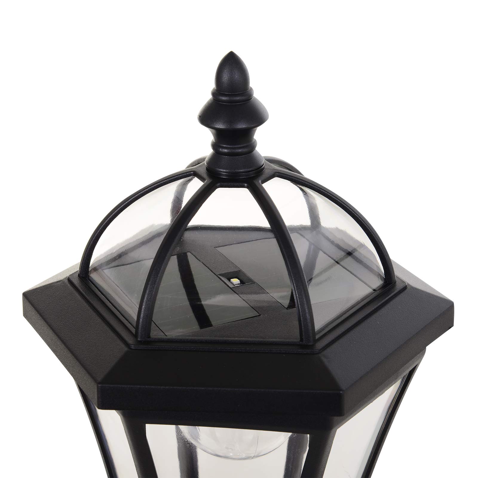 Outsunny Solar Gartenlaterne 2er Set Wetterfeste 129 cm hoch Schwarz
