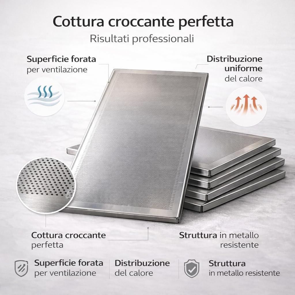Bandeja de aluminio microperforada 600 x 400 x 20 mm