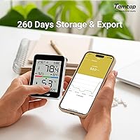 Vista 8 de Temtop Humidity Meter T1, Indoor Thermometer for Room Temperature, Bluetooth Hygrometer with Notification Alerts, Data Export, Digital Gauge for