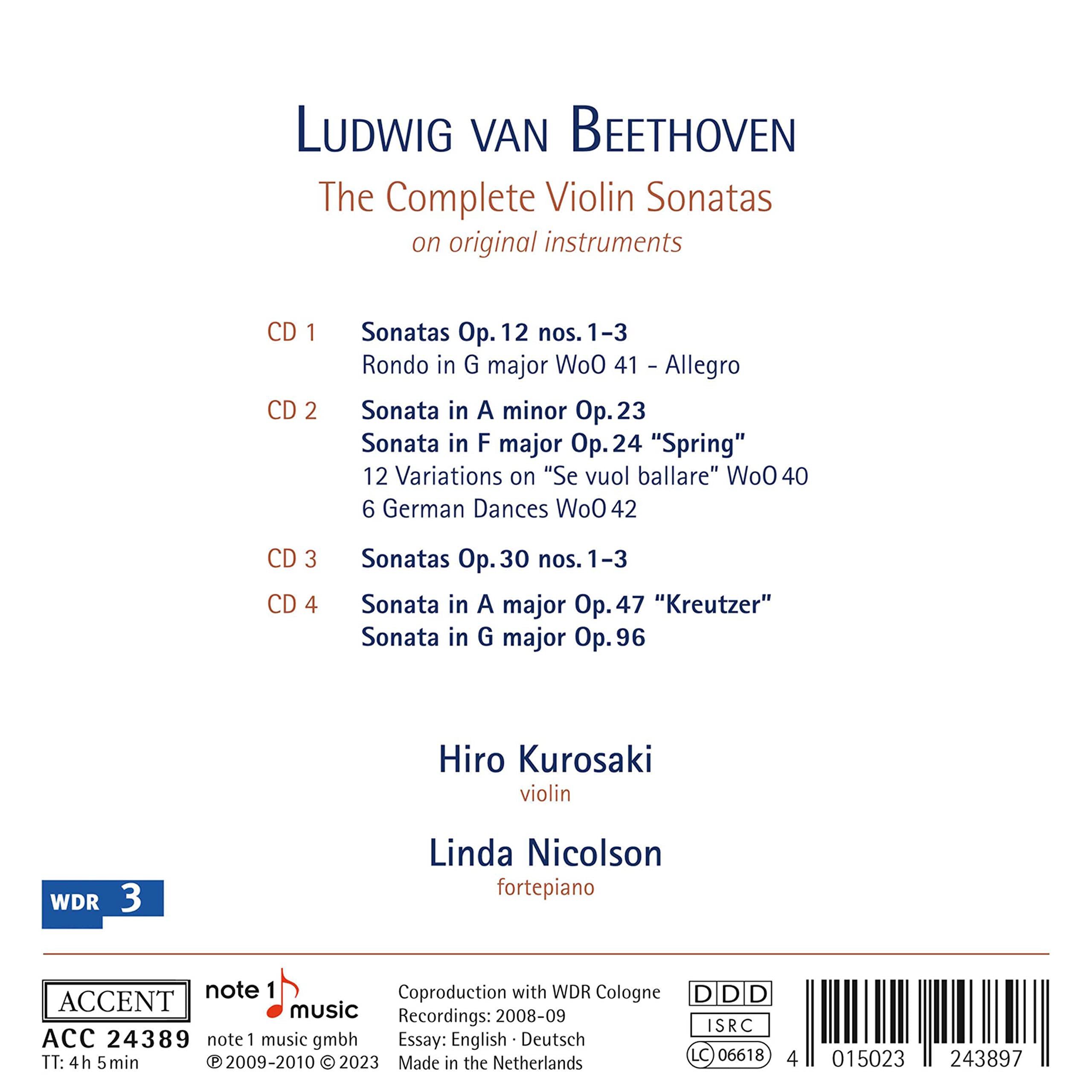 Beethoven: Complete Sonatas for Piano and Violin