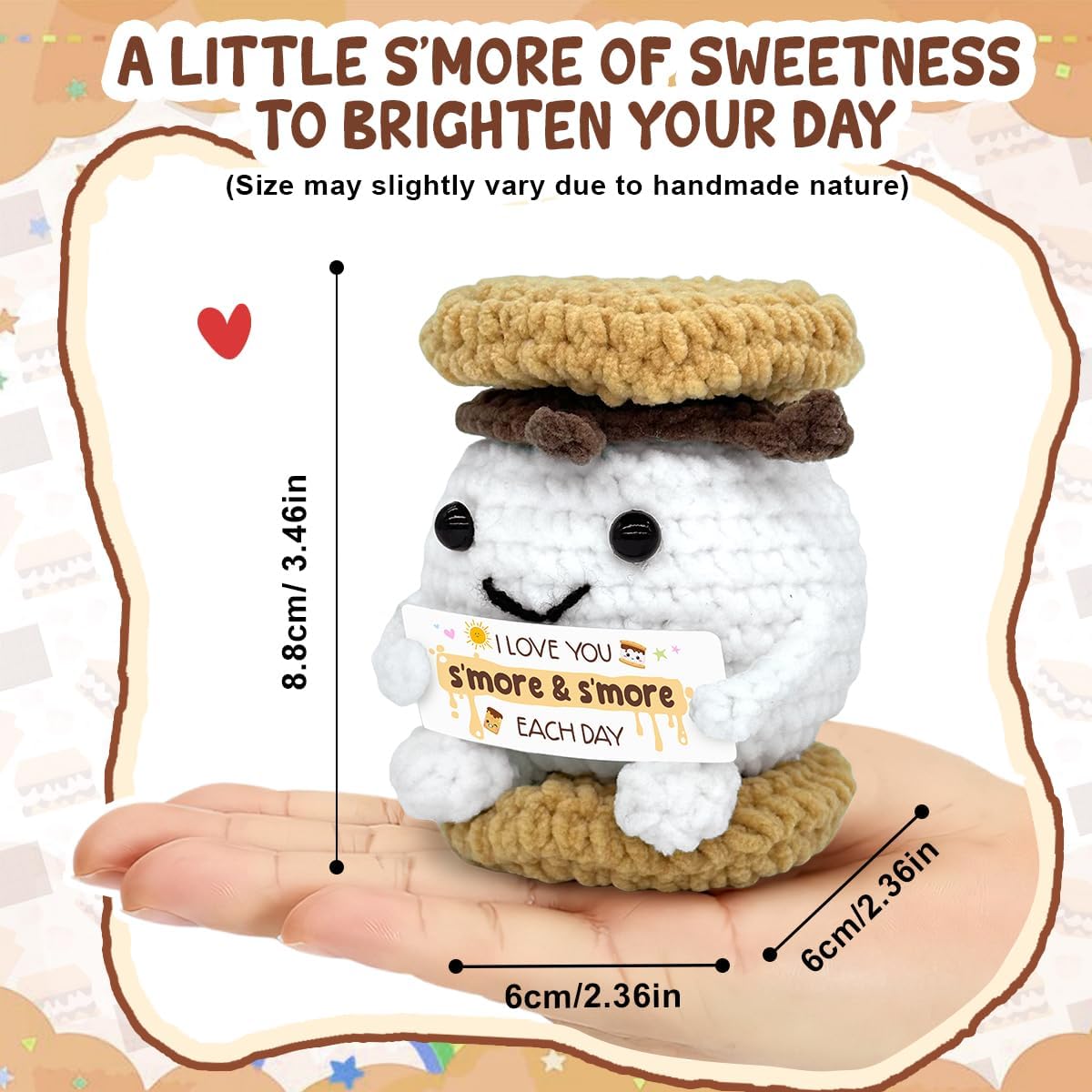 Mini Smore Crochet 2026, Wedding for Couple, Him Her, Cute I Love You Smore Plush, Gift for Mom, Friends & Family, Birthday, Christmas, Valentine’s Day Gift Ideas - Image 2