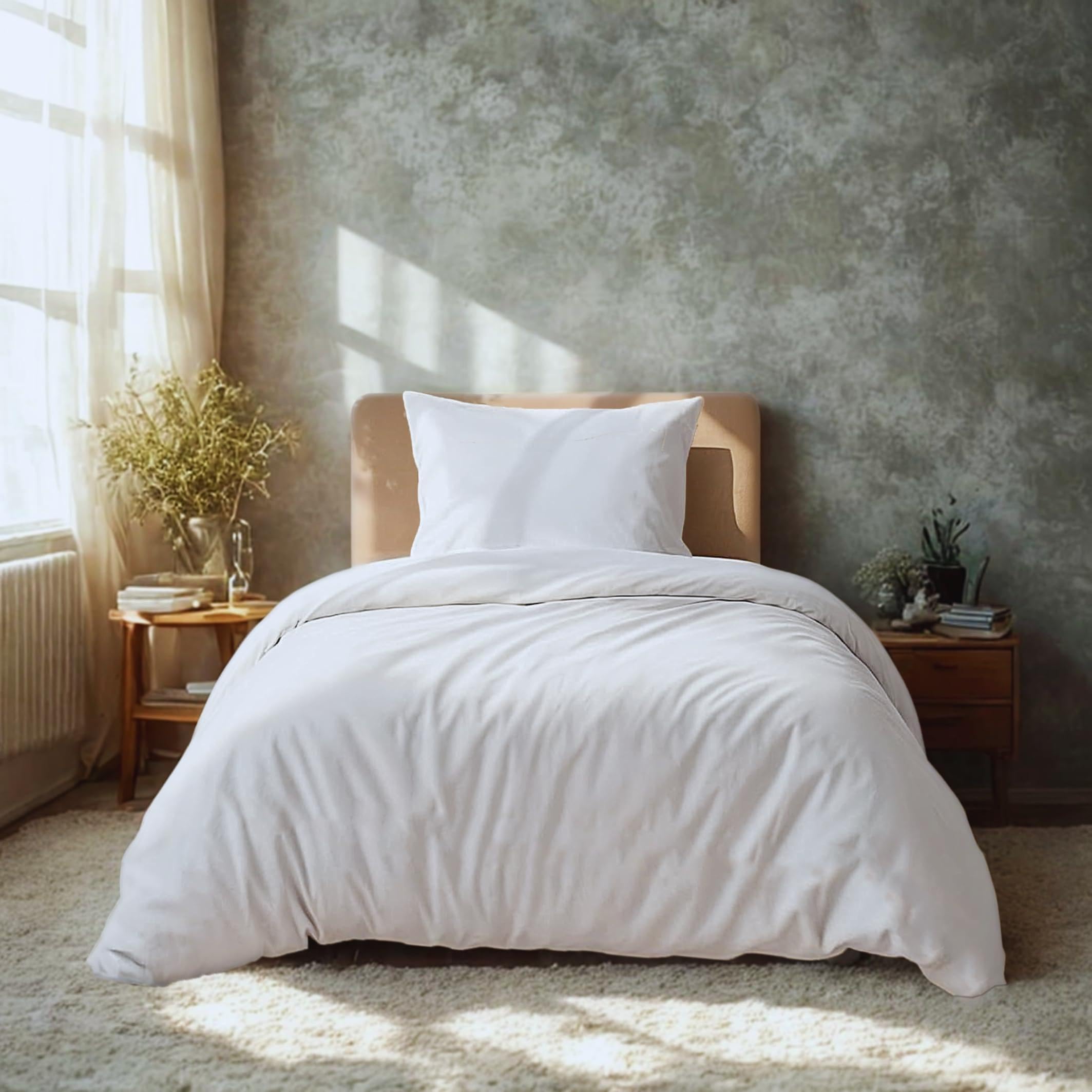 Komfortec Bedding Set, microfibre, White, 155x220 + 1x 80x80